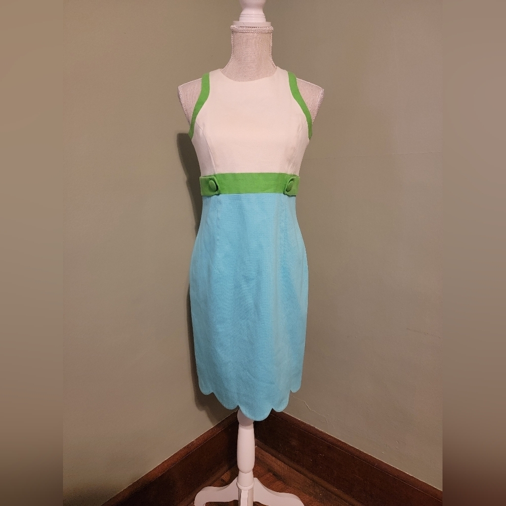 Sara Campbell Size 2 Cotton Spandex Linen Summer Woman Dress Size 2 Blue a3